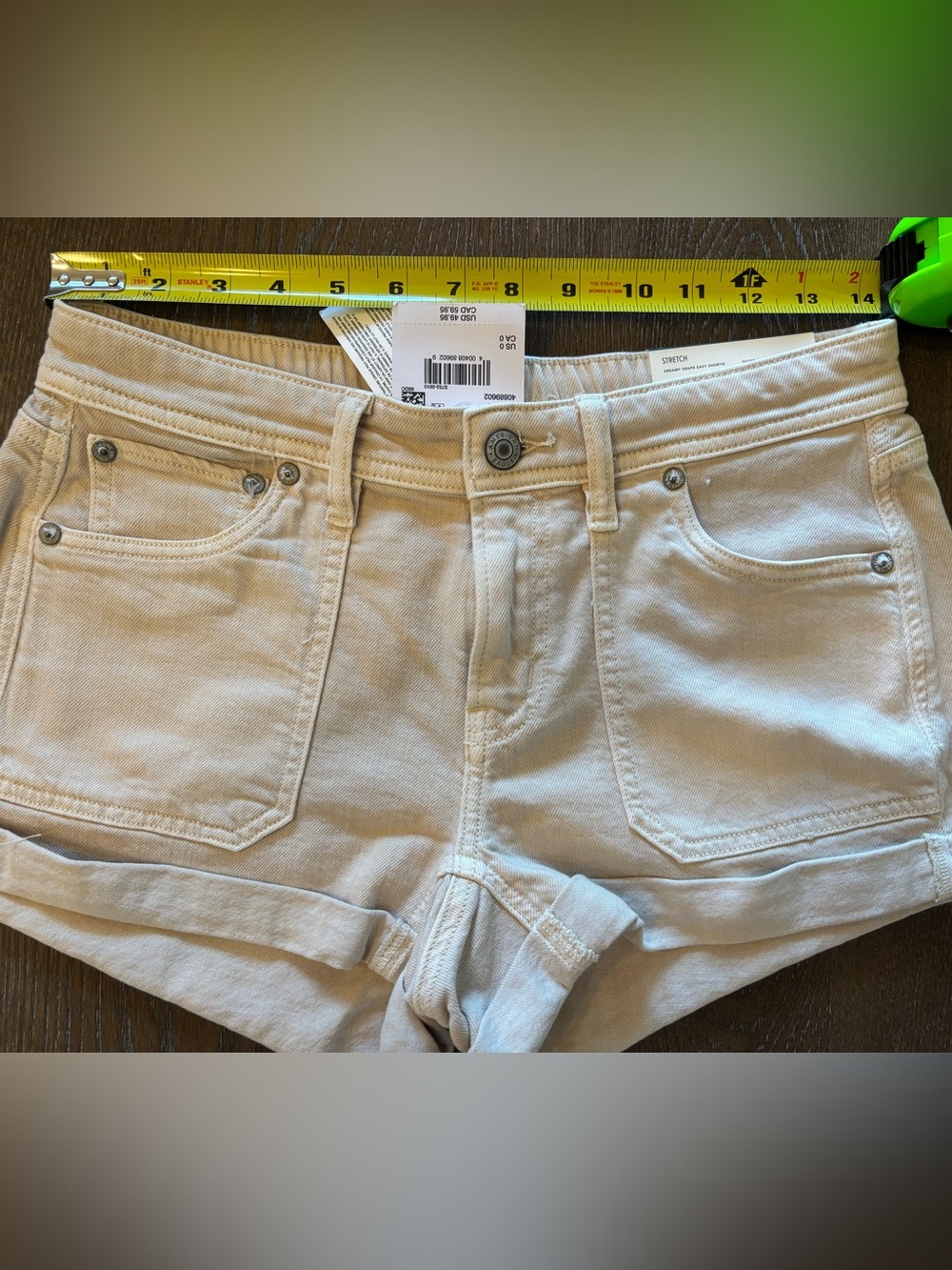 American Eagle Outfitters Light Cream Women's Denim Jean Shorts